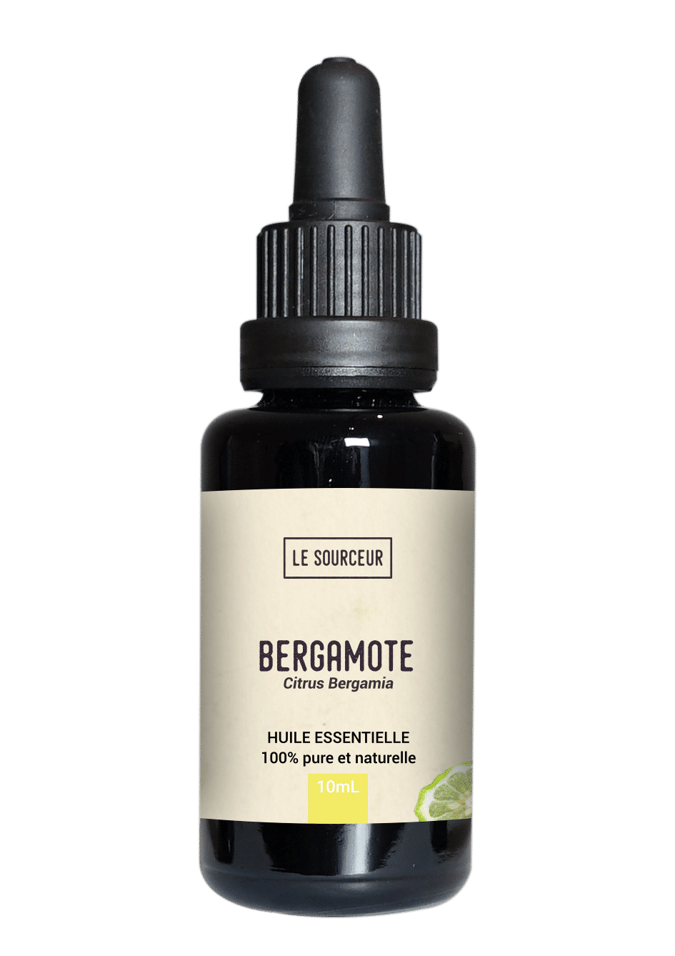 Bottle of essential oil of Bergamot