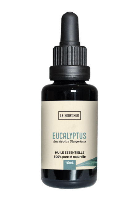 Bottle of essential oil of Eucalyptus Staigeriana
