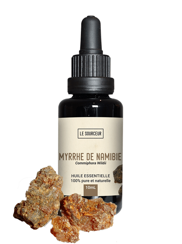 Bottle of essential oil with Namibian Myrrh