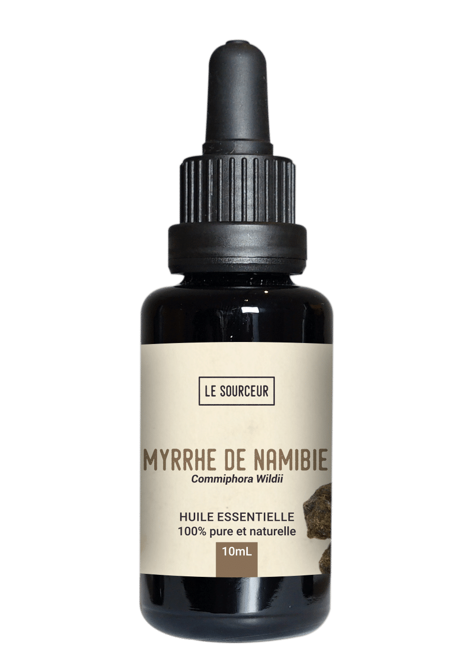 Bottle of essential oil of Namibian Myrrh