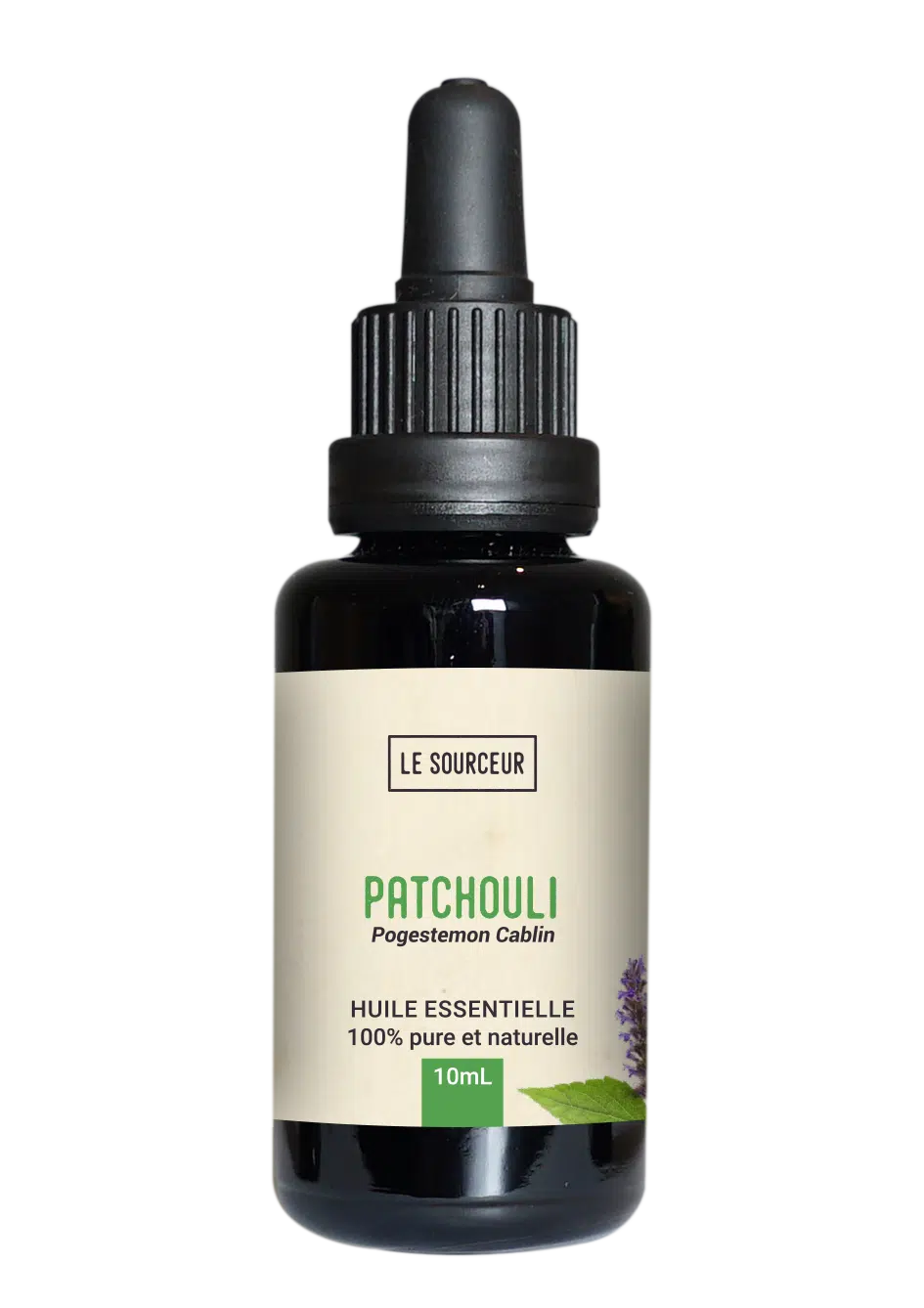Bottle of essential oil of Patchouli