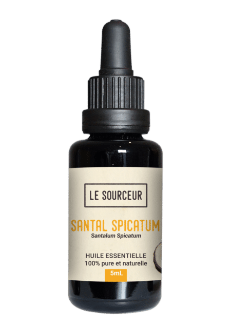 Bottle of essential oil of Sandalwood Spicatum