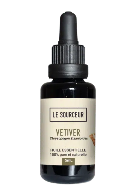 Bottle of Vetiver essential oil