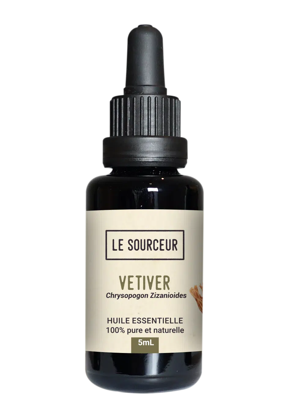 Bottle of Vetiver essential oil